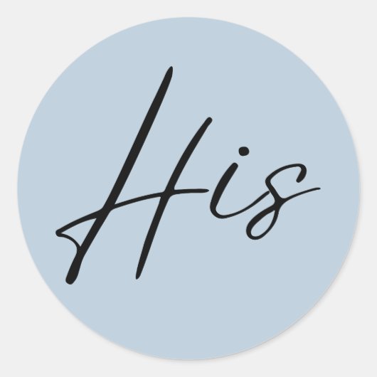 Dusty Blue Wedding Zijn sticker welkomsttas (Voorkant)