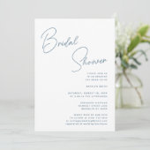 Dusty Blue Whimsical Script Chic Vrijgezellenfeest Kaart (Staand voorkant)