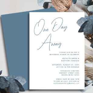 Dusty Blue Whimsical Script Chique op een dag afst Kaart