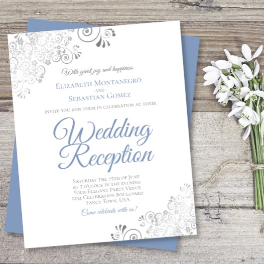 Dusty Blue & White BUDGET Weddenschappen Receptie