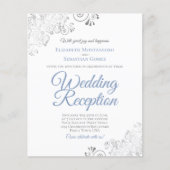 Dusty Blue & White BUDGET Weddenschappen Receptie (Voorkant)