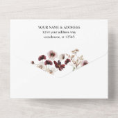 Dusty Blue & White Floral All In One Uitnodiging (Achterkant)