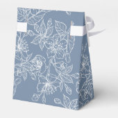 Dusty Blue White Floral | Custom Wedding Bedankdoosjes (Achterkant)