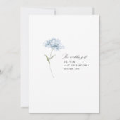 Dusty Blue White Floral Elegant Wedding Kaart (Achterkant)