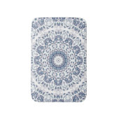 Dusty Blue White Floral Mandala Badmat (Voorkant Verticaal)
