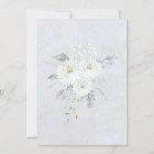 Dusty Blue White Floral Waterverf Wedding Kaart (Achterkant)