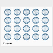 Dusty Blue, White Floral Wedding for Sticker (Vel)