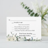 Dusty Blue & White Floral Wedding RSVP 3 Repas Car (Debout devant)