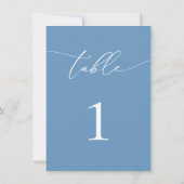 Dusty Blue & White Mariage/Event Numéro de table (Dos)