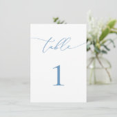 Dusty Blue & White Mariage/Event Numéro de table (Debout devant)
