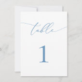 Dusty Blue & White Mariage/Event Numéro de table (Dos)
