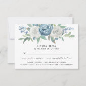 Dusty Blue & White Mariage Meice Choice RSVP (Devant)
