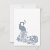 Dusty blue white royal peacock elegant RSVP Kaart (Achterkant)