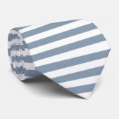 Dusty Blue White Stripes Pattern Classy Elegant Stropdas (Opgerold)