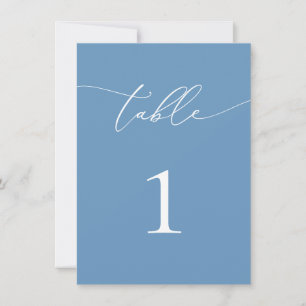 Dusty Blue & White Wedding/Evenement Tafelnummer