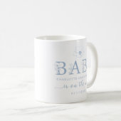Dusty Blue Wildflower Baby Announcement Coffee Mug (Devant droit)