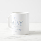 Dusty Blue Wildflower Baby Announcement Coffee Mug (Devant gauche)