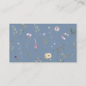 Dusty Blue Wildflower Baby shower Boeken voor Baby Informatiekaartje (Achterkant)