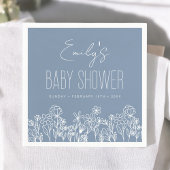 Dusty Blue Wildflower Boho Baby shower in Bloom Servet