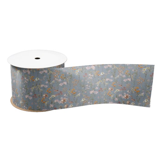 Dusty Blue Wildflower Boho Bloom Garden Boho Lint (Spoel)