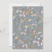 Dusty Blue Wildflower Boho Chic eerste verjaardag Kaart (Achterkant)