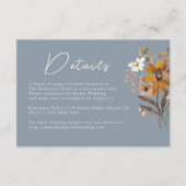 Dusty Blue Wildflower Boho Wedding Details Informatiekaartje (Voorkant)