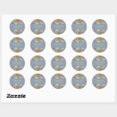 Dusty Blue Wildflower Boho Wedding Ronde Sticker (Vel)