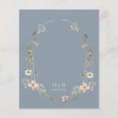 Dusty Blue Wildflower Garden Wedding Invitation (Achterkant)