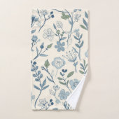 Dusty Blue Wildflower Meadow Botanical Pattern Bad Handdoek (Handdoek)