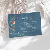 Dusty Blue Wildflower Meadow Wedding Bedankkaart