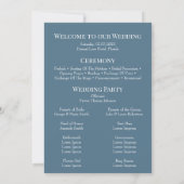 Dusty Blue Wildflower Meadow Wedding Program Kaart (Achterkant)