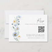 Dusty Blue Wildflower QR Code Wedding RSVP (Devant)