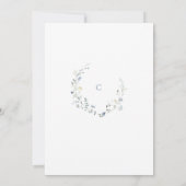 Dusty Blue Wildflower rustiek Boho Afstuderen Kaart (Achterkant)