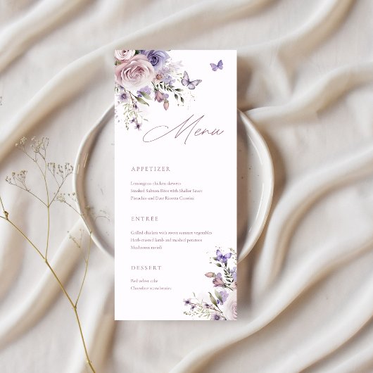 Dusty Blue Wildflower | Vlinder Elegant menu