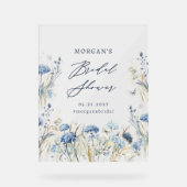 Dusty Blue Wildflower Vrijgezellenfeest Acryl Bord (Voorkant)