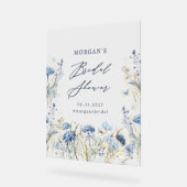 Dusty Blue Wildflower Vrijgezellenfeest Acryl Bord (Hoek)