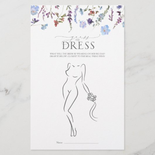 Dusty Blue Wildflower Vrijgezellenfeest Game (Voorkant)