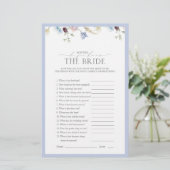 Dusty Blue Wildflower Vrijgezellenfeest Game (Staand voorkant)