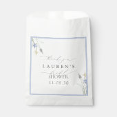 Dusty Blue Wildflower Vrijgezellenfeest Hartelijk  Bedankzakje (Voorkant)