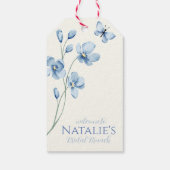 Dusty Blue Wildflower Vrijgezellenfeest welkomstge Cadeaulabel (Achterkant)