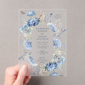 Dusty Blue Wildflower Wedding Invitation (In situ (ordinateur de poche))