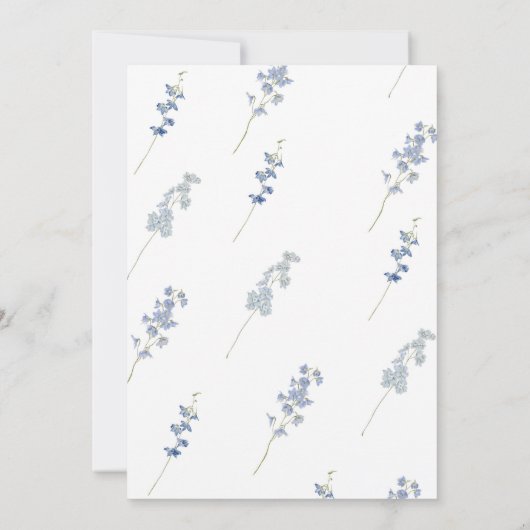 Dusty Blue Wildflower Wreath Vrijgezellenfeest Inv Kaart (Achterkant)