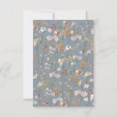 Dusty Blue Wildflowers Boho Bewaar de datum Save The Date (Achterkant)