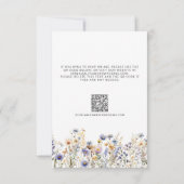 Dusty Blue Wildflowers Elegant Script Wedding RSVP Kaartje (Achterkant)