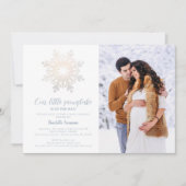 Dusty Blue Winter Baby shower Photo Invitation (Devant)