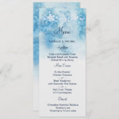 Dusty Blue Winter Script Calligraphy Waterverf Menu (Voorkant / Achterkant)