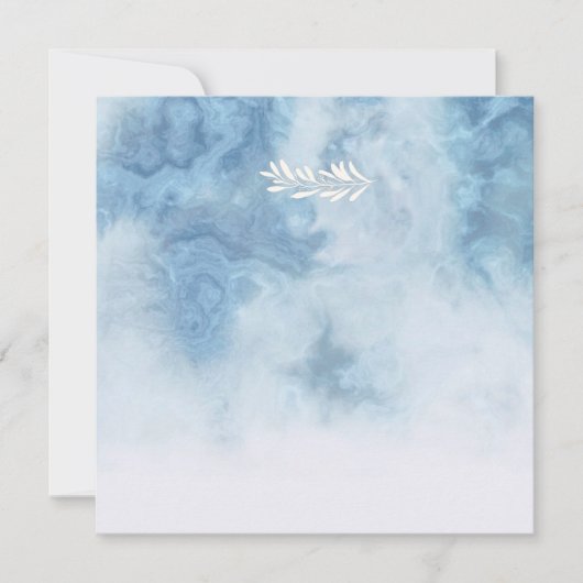 Dusty Blue Winter Script Calligraphy White Branch Kaart (Voorkant)