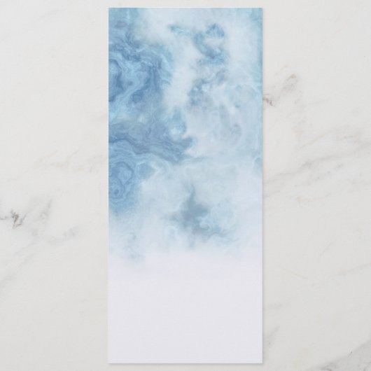 Dusty Blue Winter Script Calligraphy White Branch Menu (Achterkant)