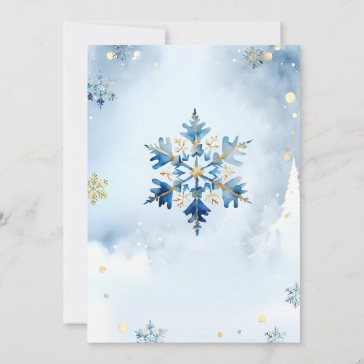 Dusty Blue Winter Snowflake Beary Eerste Verjaarda Kaart (Achterkant)