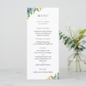 Dusty Blue Yellow Botanical Menu (Staand voorkant)